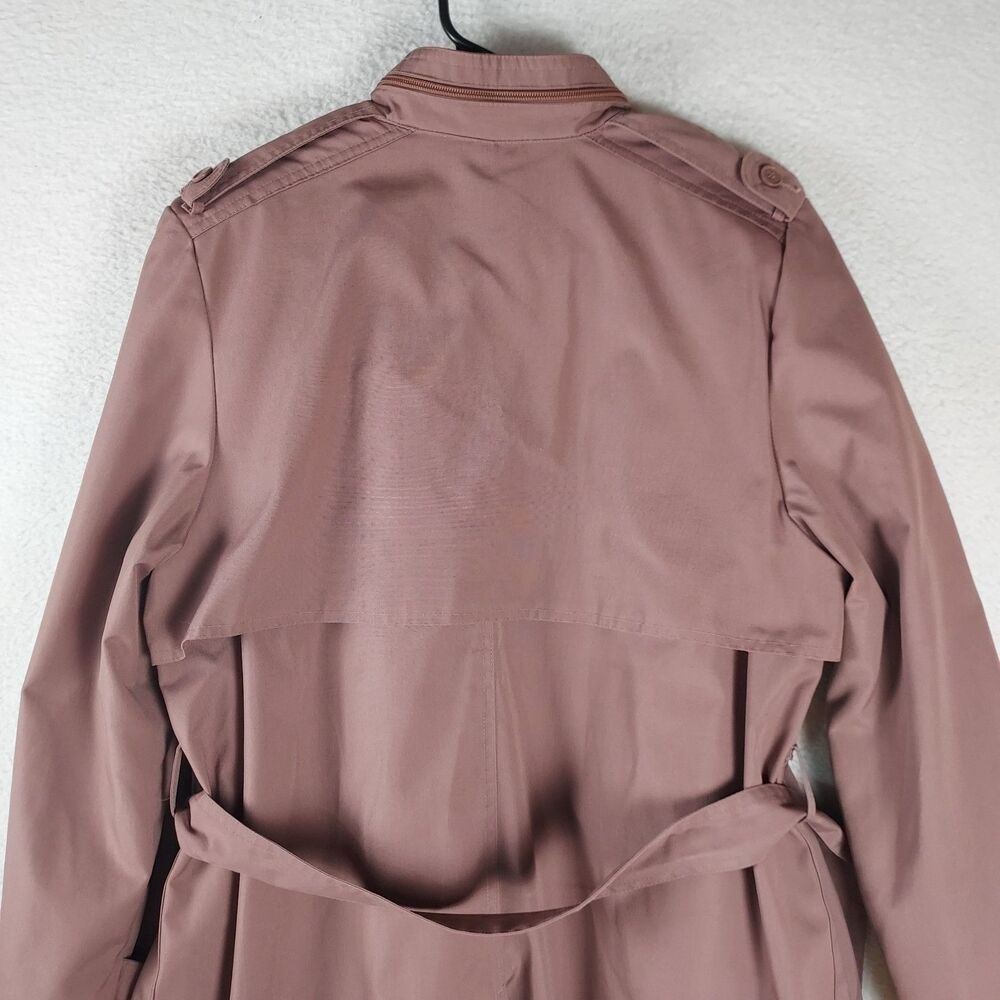 A.M. Creations Women’s Mauve Trench Coat Size 15/16 Made in Korea Belted - Picture 6 of 10